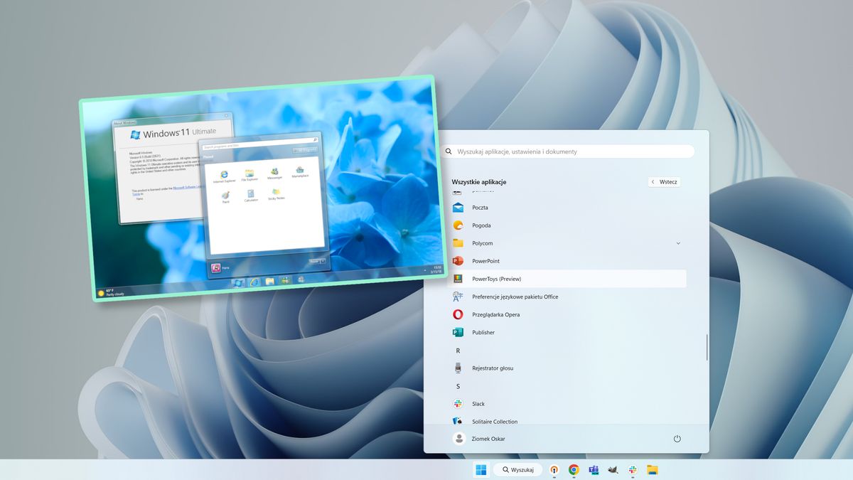 Koncept Windowsa 11 - pomysł użytkownika sakuhanaX3