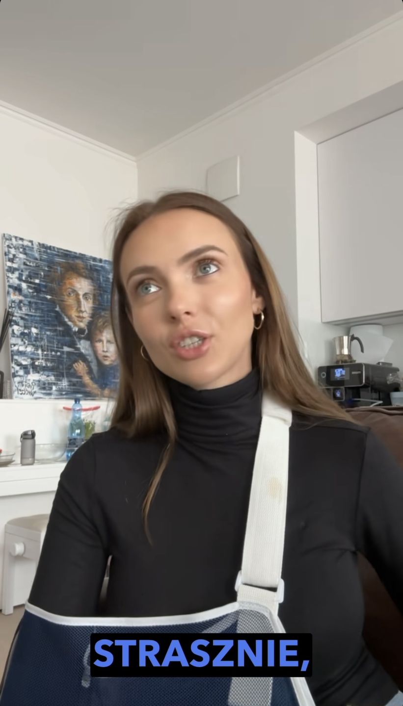 Marcela Leszczak relacjonuje złamanie ręki