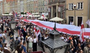 "Żywie Biełaruś!" Marsz solidarności z Białorusinami w centrum Gdańska