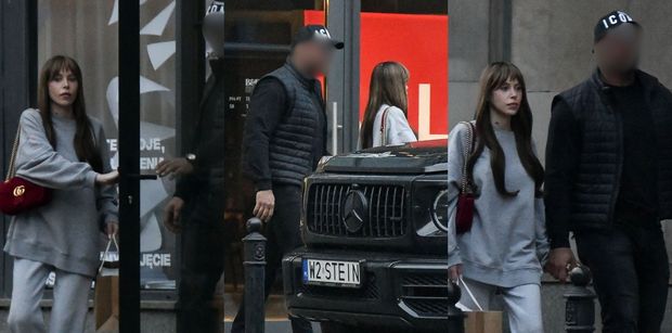 Julia von Stein z partnerem włóczą się po butikach. Zajechali pod sklep "starym" samochodem za KILKASET TYSIĘCY ZŁOTYCH (ZDJĘCIA)