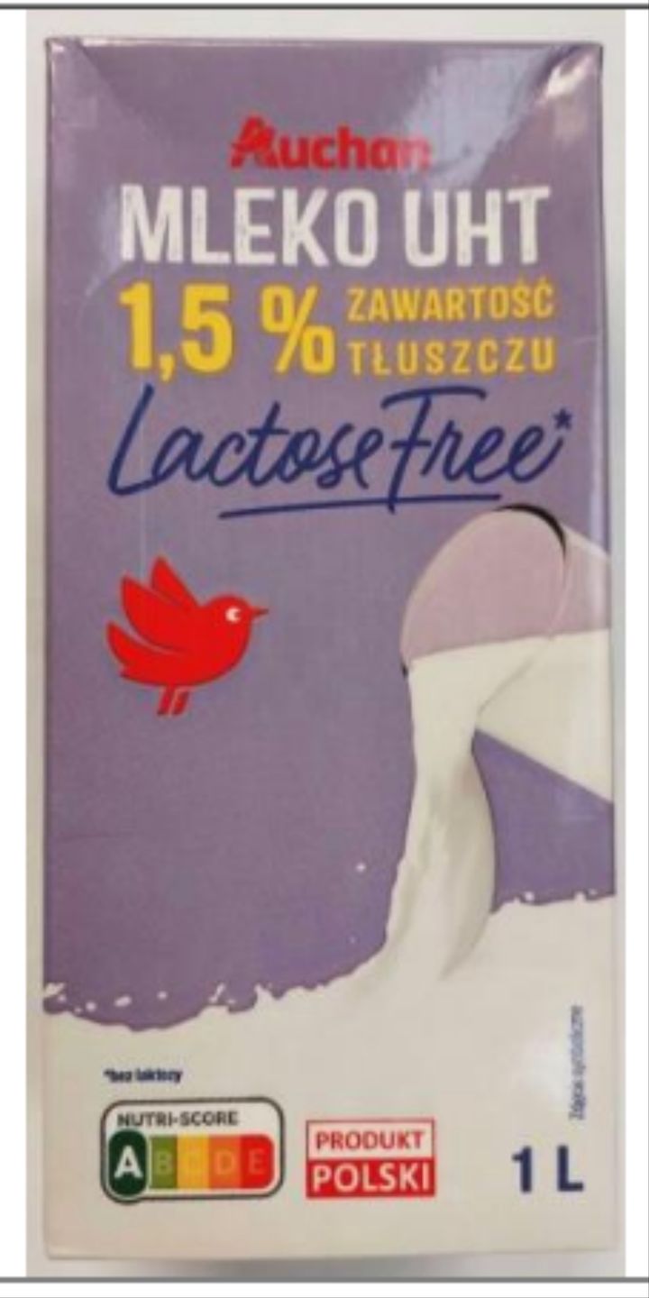 Mleko wycofane z Auchan