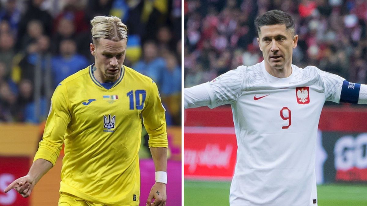 Na zdjęciu od lewej:  Mychajło Mudryk Robert Lewandowski