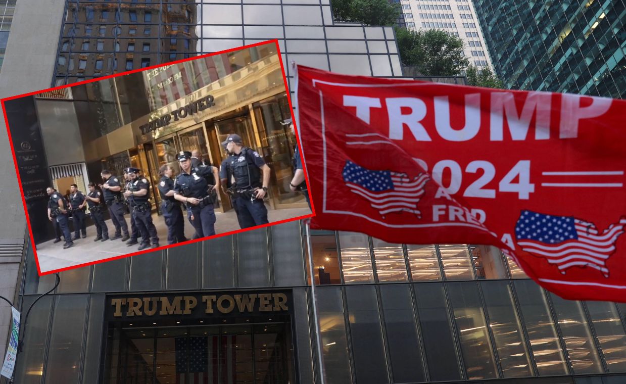 Trump Tower w Nowym Jorku otoczone przez policję