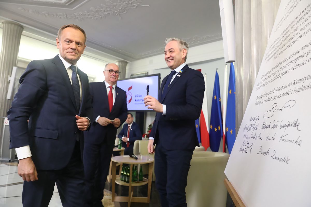 Donald Tusk, Włodzimierz Czarzasty, Robert Biedroń