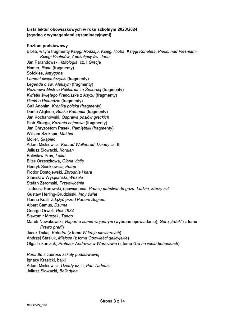 Matura 2024. J. polski. Arkusze CKE dla nowej formuły 2023