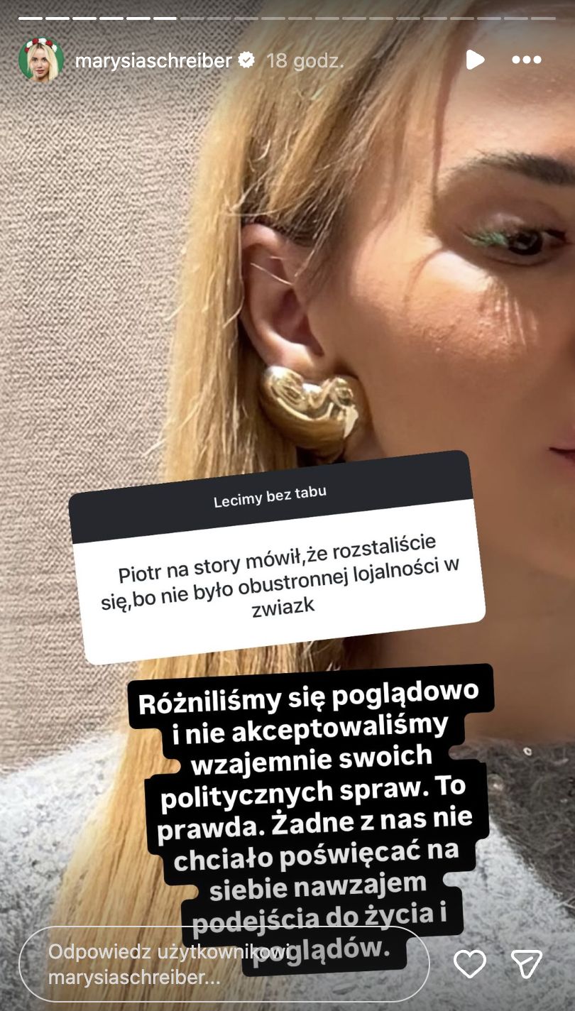 Marianna Schreiber tłumaczy rozstanie z Piotrem Korczarowskim