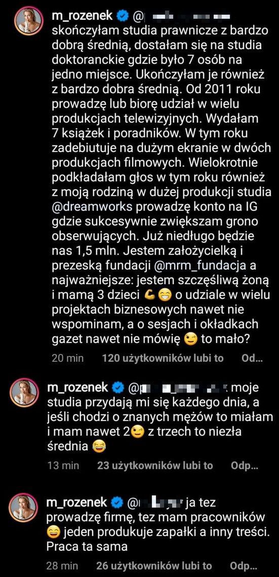 Małgorzata Rozenek odpowiada na krytykę
