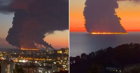 Morze stanęło w płomieniach. Tak wyglądał pożar tankowca w Rosji