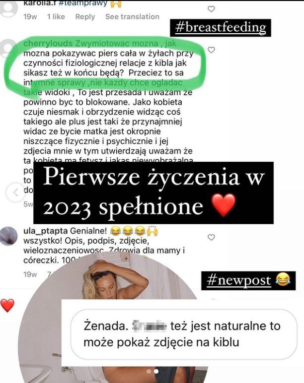 Screen z IG Stories Oli Żebrowskiej