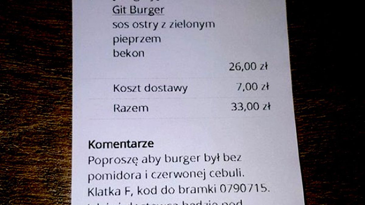 Paragon za burgera stał się hitem sieci
