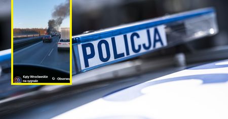 Dramatyczne sceny na A4. Bus stanął w płomieniach