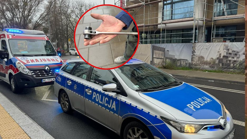 Spadający klucz ranił kobietę