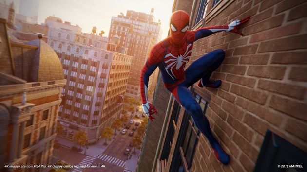Spider-Man - przyczepiony do ściany