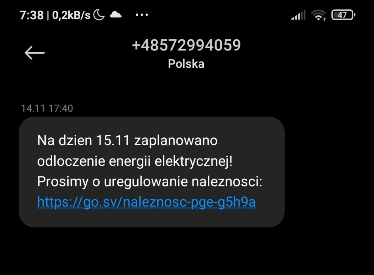 Fałszywy SMS