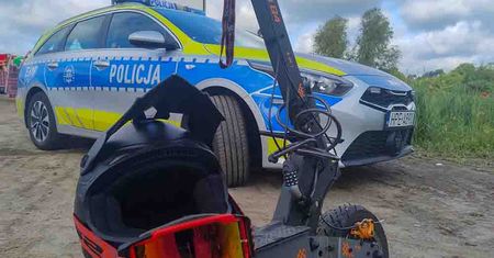 Pijany rozbił się na hulajnodze w Kożuchowie. Trafił do szpitala