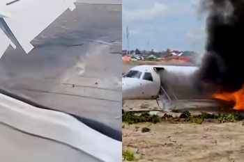 Chwile grozy nad Kongo. Samolot stanął w płomieniach