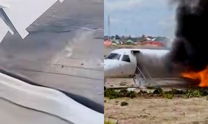 Chwile grozy nad Kongo. Samolot stanął w płomieniach