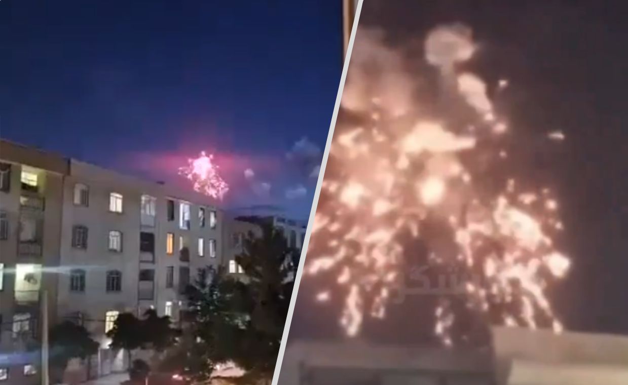 Fireworks in Tehran after the death of the President of Iran