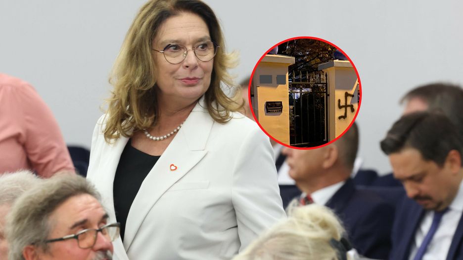 Ktoś namalował swastykę na ogrodzeniu marszałek Senatu