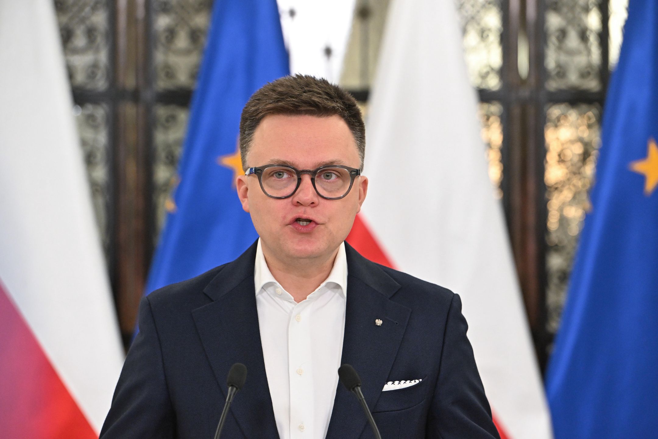 Szymon Ho�ownia
Warszawa, 06.11.2024. Marsza�ek Sejmu Szymon Ho�ownia podczas briefingu prasowego przed posiedzeniem izby, 6 bm. w Sejmie w Warszawie. (rp/zkoc) PAP/Radek Pietruszka
Radek Pietruszka
briefing, izba, izby, konferencja, polityk, polityka, posiedzenie, prasowa, prasowy, sejm, sejmie, portret