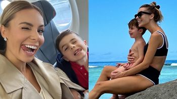 Bikiniara Izabela Janachowska wygrzewa się na skale z synem (FOTO)