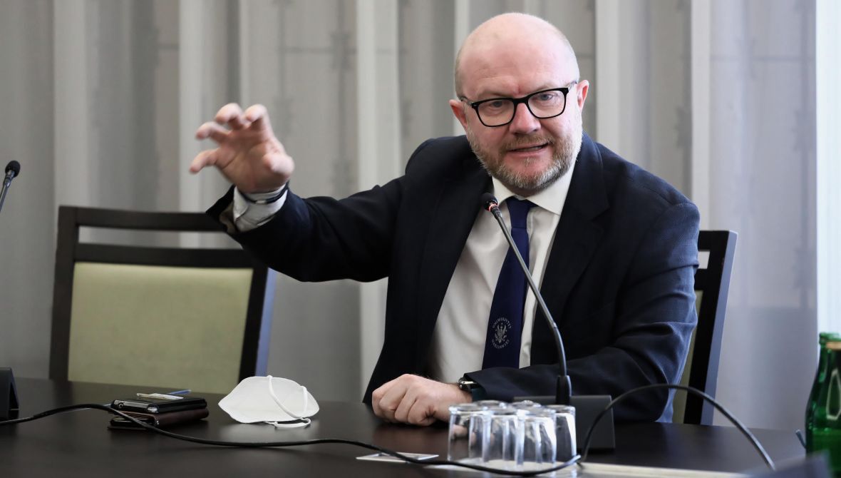 Prof. Maciej Duszczyk podczas spotkania z posłami i samorządowcami dotyczącego pomocy dla Ukraińców