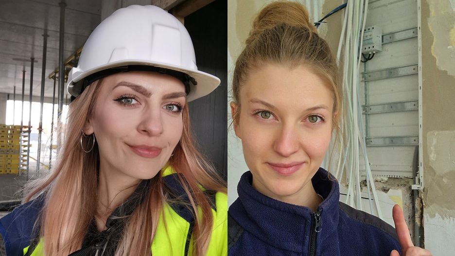Od lewej: Dominika i Wiktoria, obie pracują na budowach