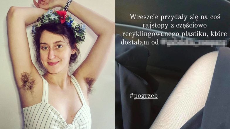 Influencerka reklamuje rajstopy na pogrzebie ojca