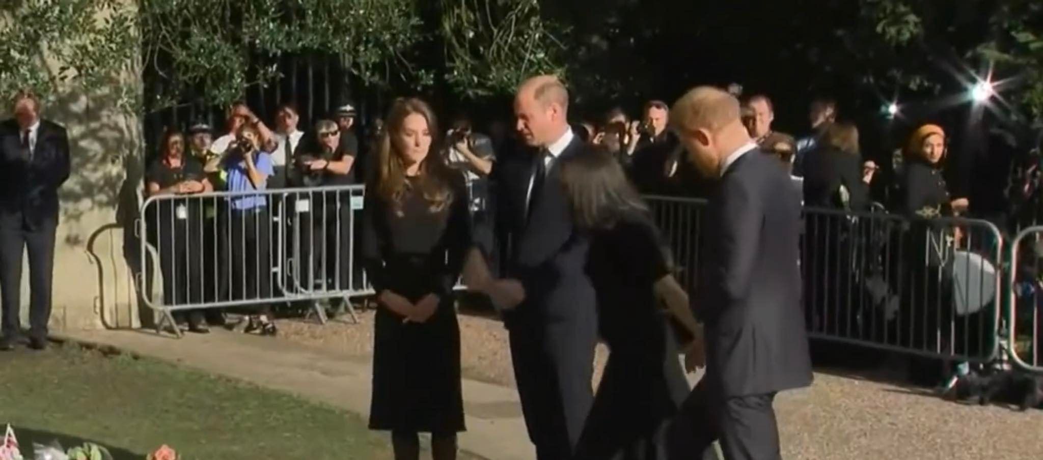 Książęta William i Harry z Kate Middleton i Meghan Markle w Windsorze