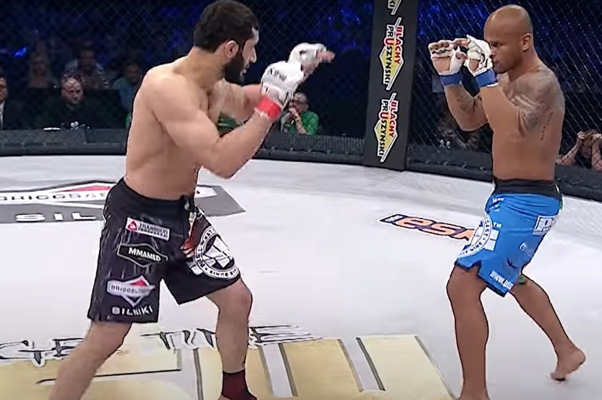 Maiquel Falcao in the fight with Mamed Khalidov