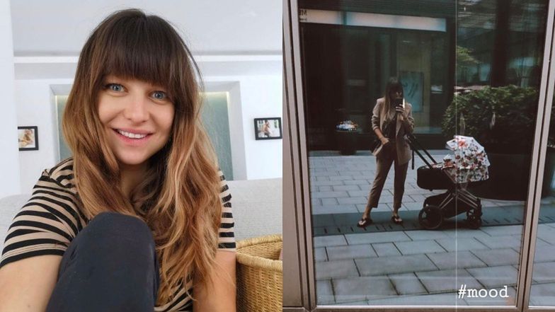 Anna Lewandowska na spacerze z Laurą