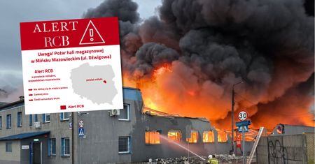 Alert RCB po pożarze w Mińsku Mazowieckim. "Nie zbliżaj się"