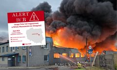 Alert RCB po pożarze w Mińsku Mazowieckim. "Nie zbliżaj się"