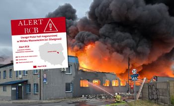 Alert RCB po pożarze w Mińsku Mazowieckim. "Nie zbliżaj się"