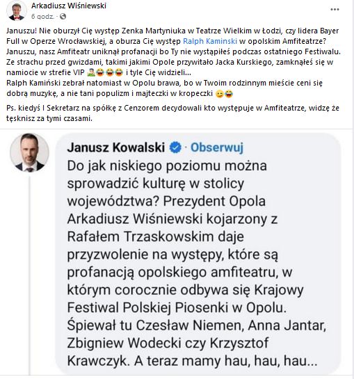 Arkadiusz Wiśniewski odpowiada Januszowi Kowalskiemu