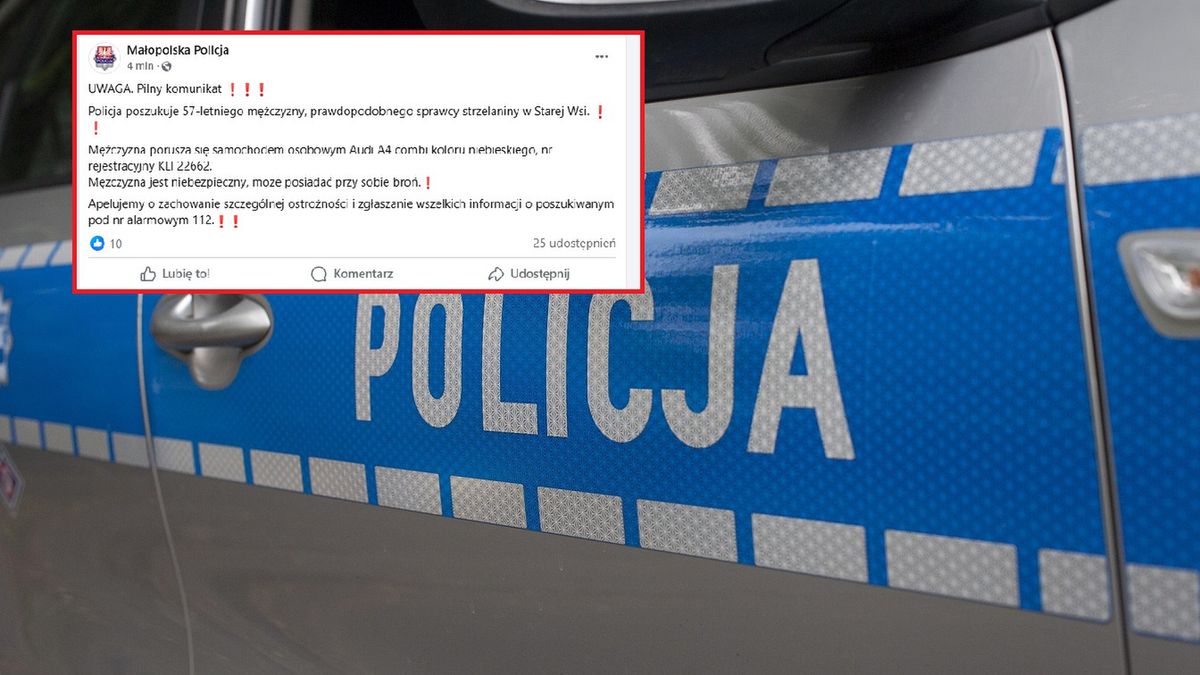 Jest pilny komunikat policji ws. sprawcy strzelaniny