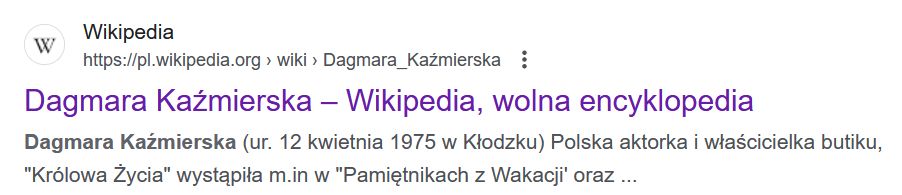 Artykuł o Dagmarze Kaźmierskiej usunięty z Wikipedii