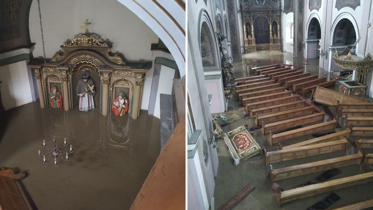 Kościół i klasztor franciszkanów w Kłodzku zalany