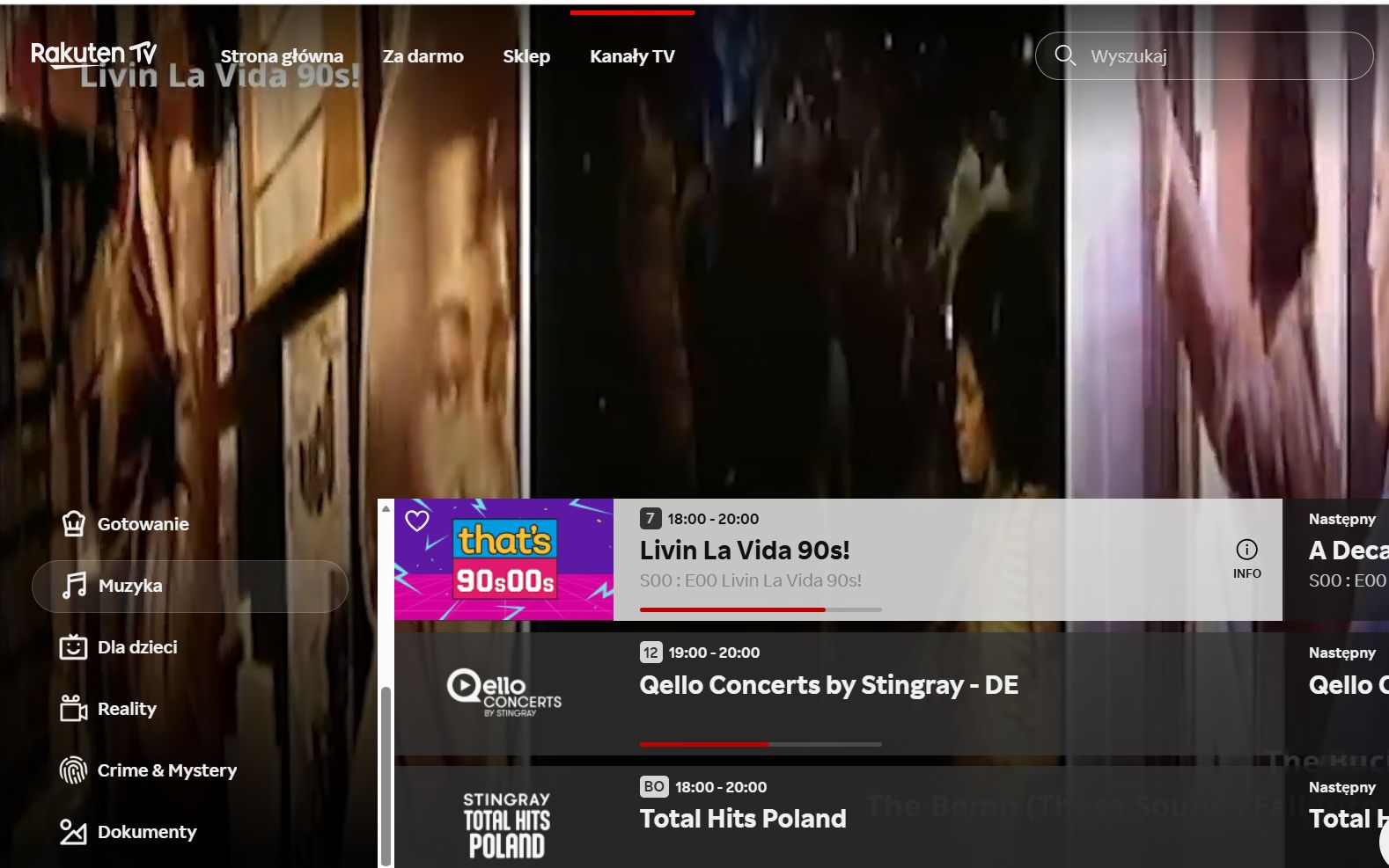 Kanały muzyczne w Rakuten TV