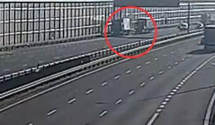 Groźny wypadek ciężarówek. Kamery na obwodnicy Lublina wszystko nagrały