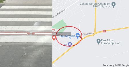 Kuriozalne przejście drogowe. Zamontowano próg zwalniający dla pieszych