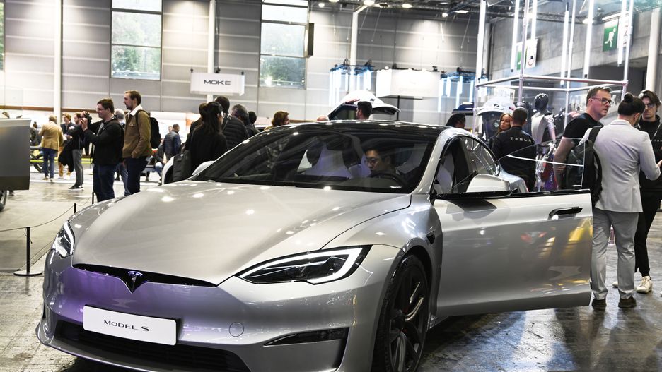 The American car Tesla Model S is at the Paris Motor Show 2024 in Paris, France, on October 14, 2024. (Photo by Daniel Pier/NurPhoto via Getty Images)