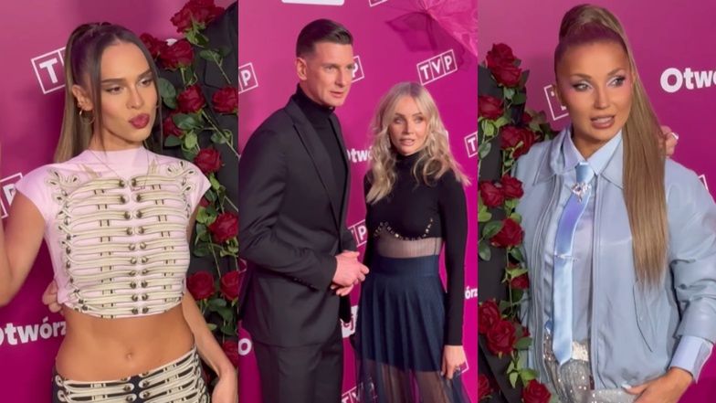 Cleo, Blanka oraz Agnieszka Woźniak-Starak z Łukaszem Kadziewiczem stroją miny na ramówce TVP (WIDEO)