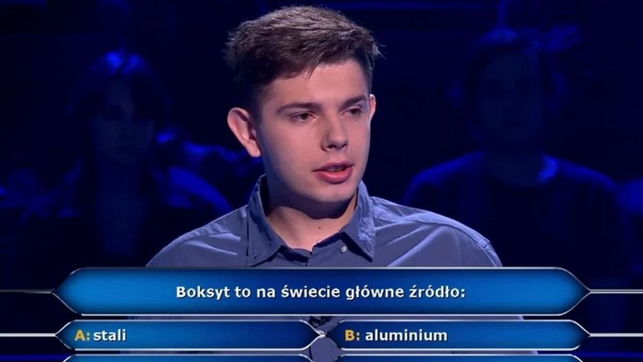 Uczestnik postanowił zrezygnować przy pytaniu o boksyt 