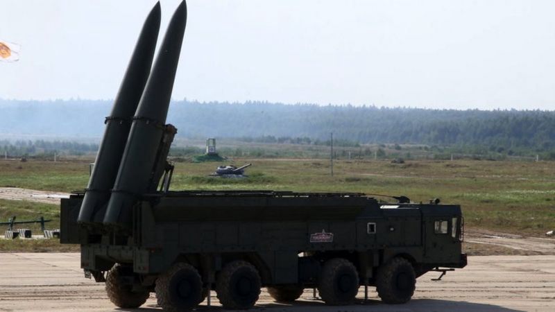 Російська ракетна установка "Іскандер-Е", з якої може бути запущена тактична ядерна зброя