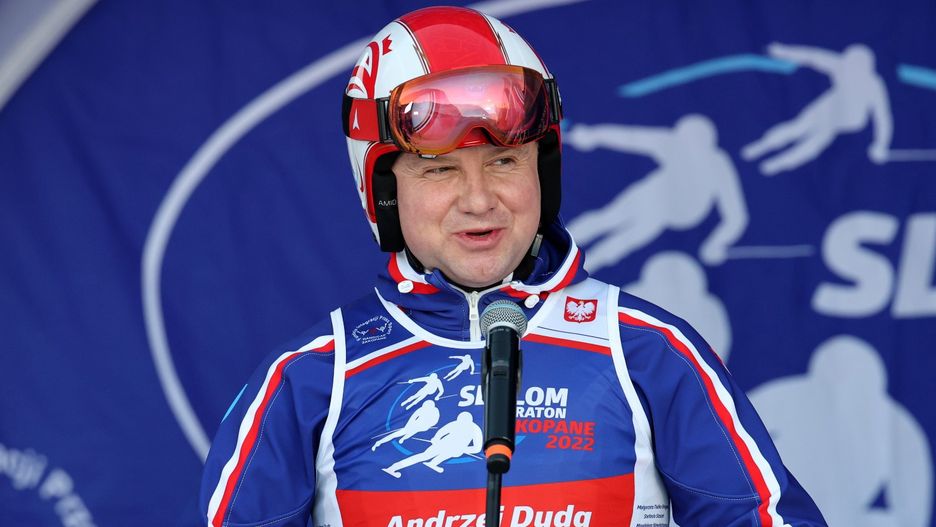 Prezydent Andrzej Duda przemawia przed maratonem w Zakopanem (Fot. PAP/Grzegorz Momot ) 