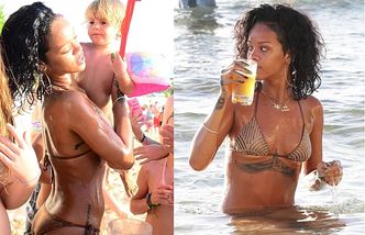 Rihanna w złotym bikini (ZDJĘCIA)