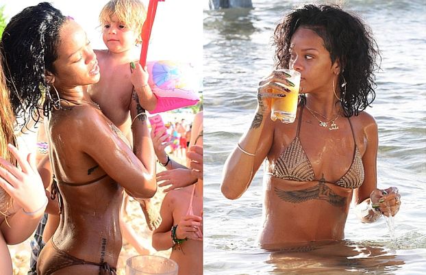 Rihanna w złotym bikini (ZDJĘCIA)