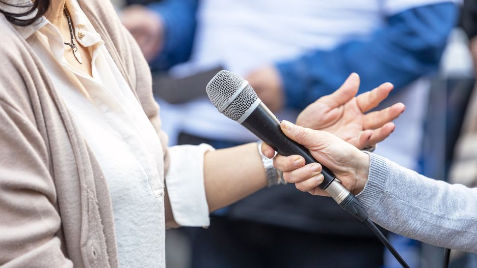 Journalist Holding Microphone Making Media Interview With Female Politician Or Business Woman
Photo taken in Belgrade, Serbia
Mihajlo Maricic / EyeEm
female, comment, information, news, press, professional, public relations, publicity, question, recording, unrecognizable, woman