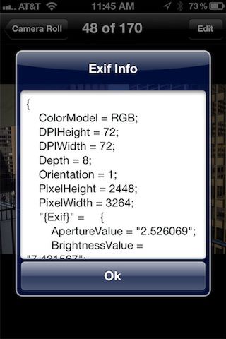 Dostęp do danych EXIF zdjęć na iOS-ie